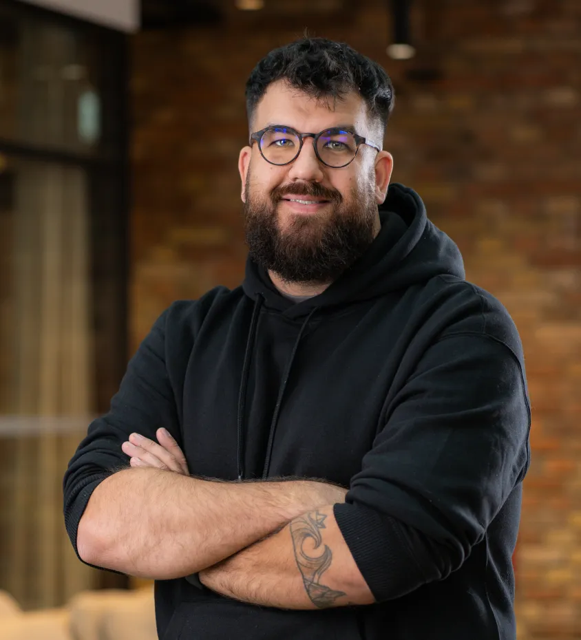 A portrait of a male founder of Mark We Trust.